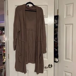 Hooded sweater cardigan